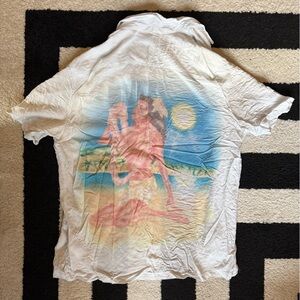 All Saints men’s casual button up shirt with Hawaiian detailing on the back, XL